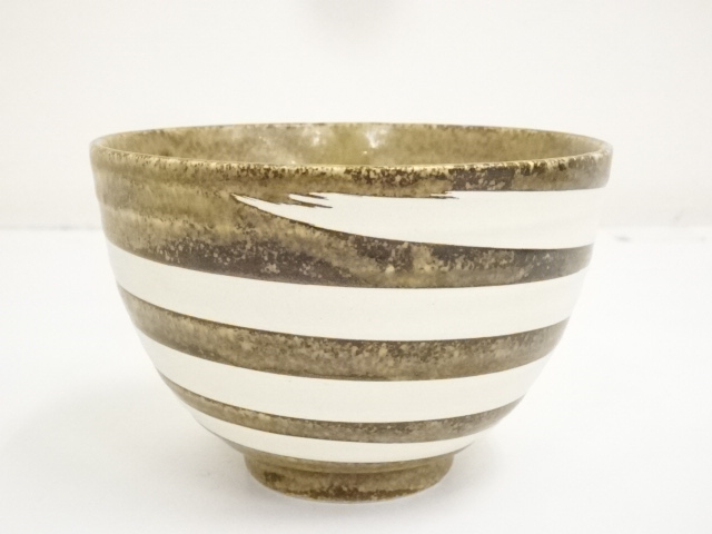 JAPANESE TEA CEREMONY SPIRAL TEA BOWL / CHAWAN 